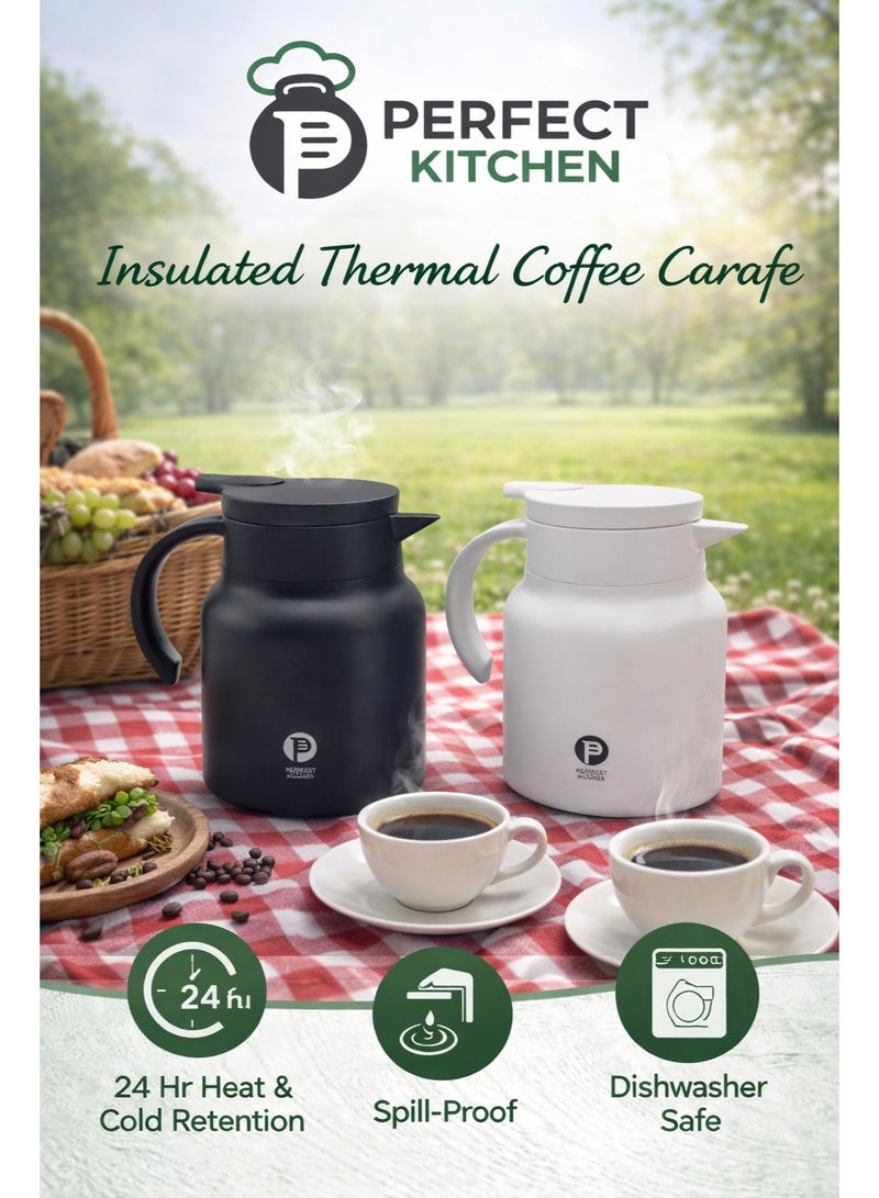 بيرفكت كيتشن ترمس شاي و قهوة حافظ للحرارة حتى 12 ساعه  800  مل لون اسود - Image 2